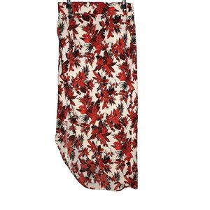 Braeve Evereve Faux Wrap Floral Maxi Skirt Orange Cream Boho Lightweight Medium